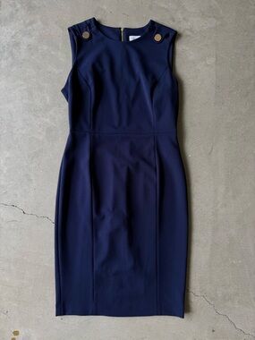 Calvin Klein / Sleeveless Sheath Dress / Navy